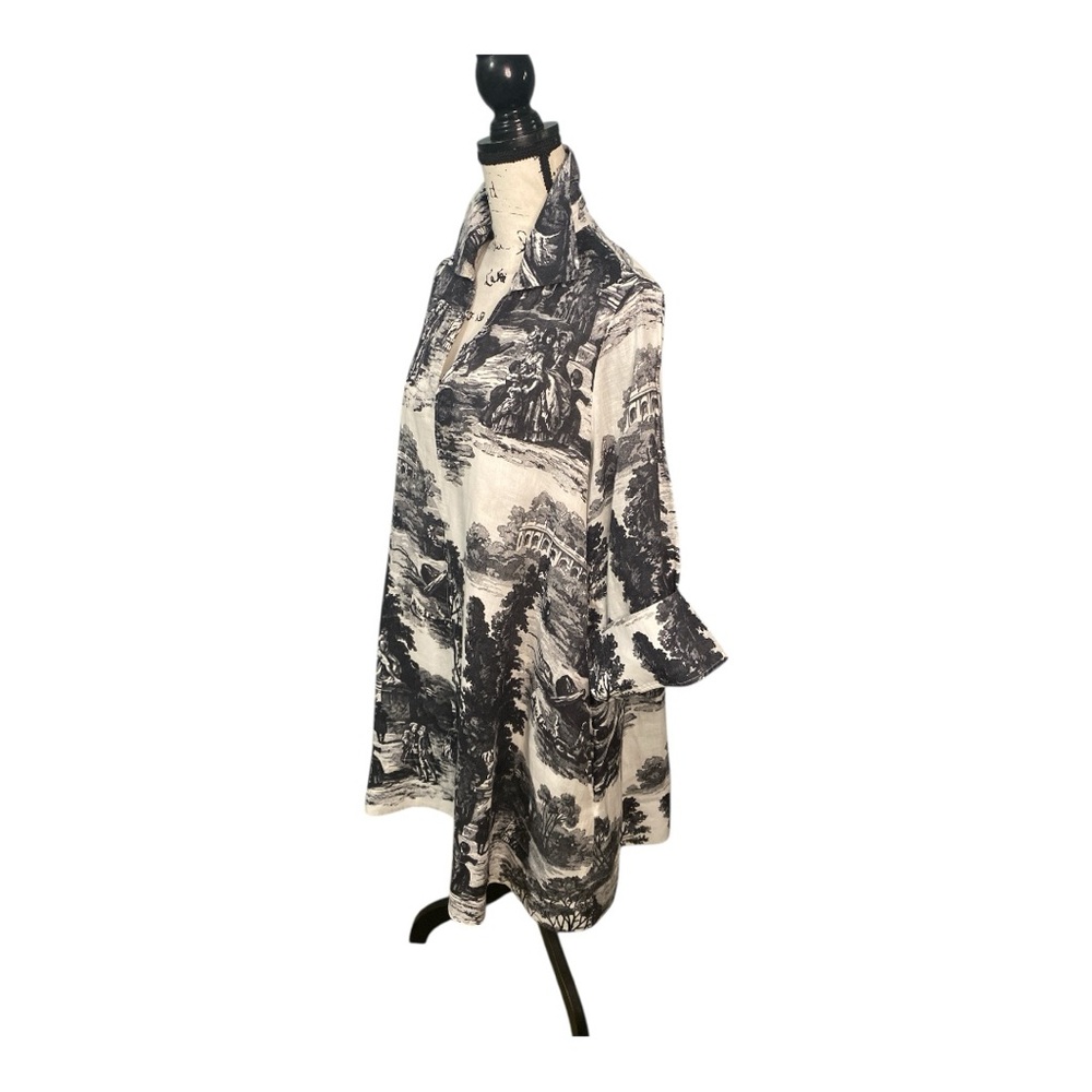 COS Black and White Toile Midi Dress - Picture 7 of 9